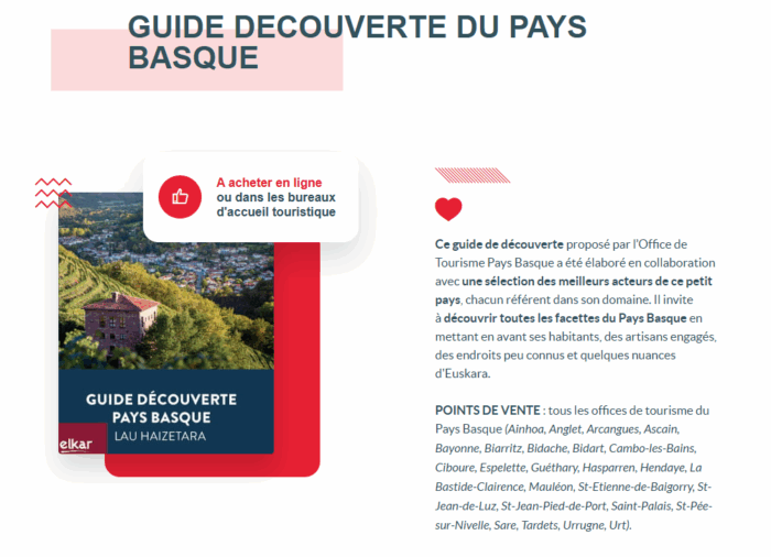 Exemple d'un contenu sur le site internet du Pays Basque qui présente des contrastes et tailles de police adaptés.